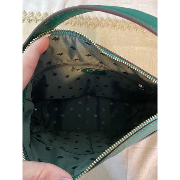 NWT Kate Spade New York One Shoulder Textured Leather Deep Jade Purse Bag - Picture 8 of 9
